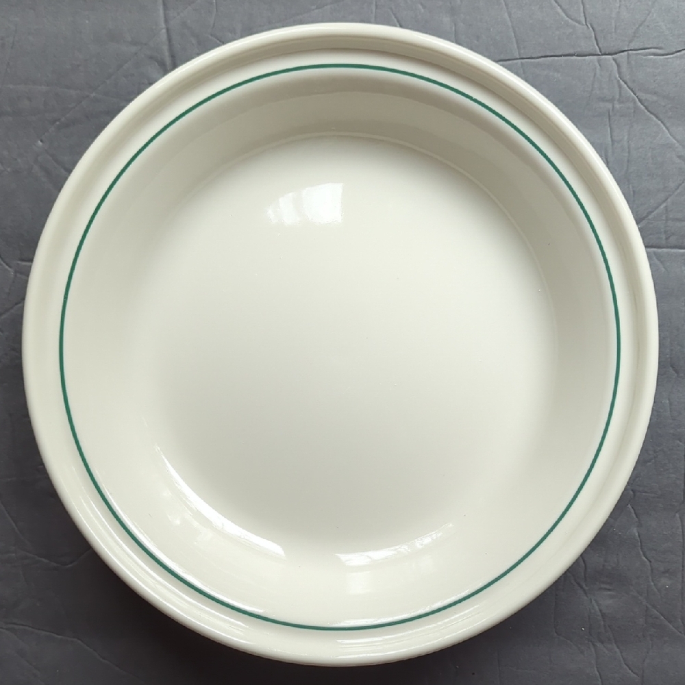Longaberger Ivory & Green Woven Traditions Pie Plate